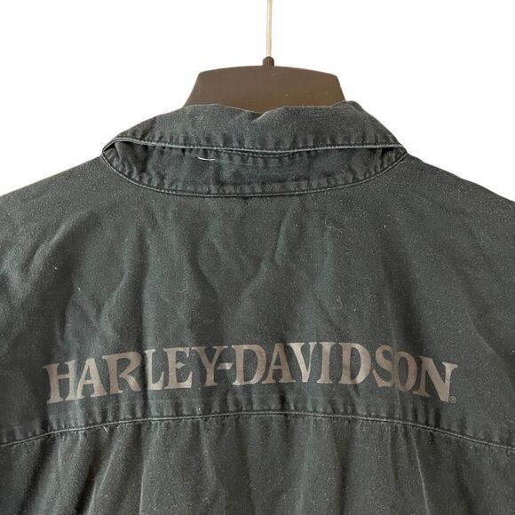 Harley Davidson Mens Black Button Down Shirt Short Sleeve Motorcycles Skull 2XL - Picture 4 of 6